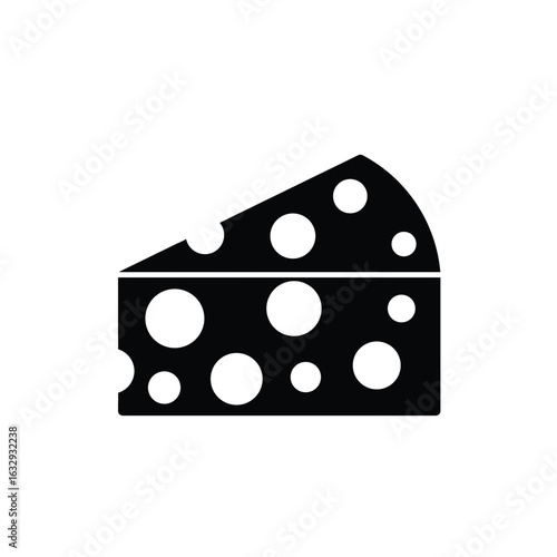 A simple vector icon of cheese. Perfect for food, dairy, and snack-related designs.