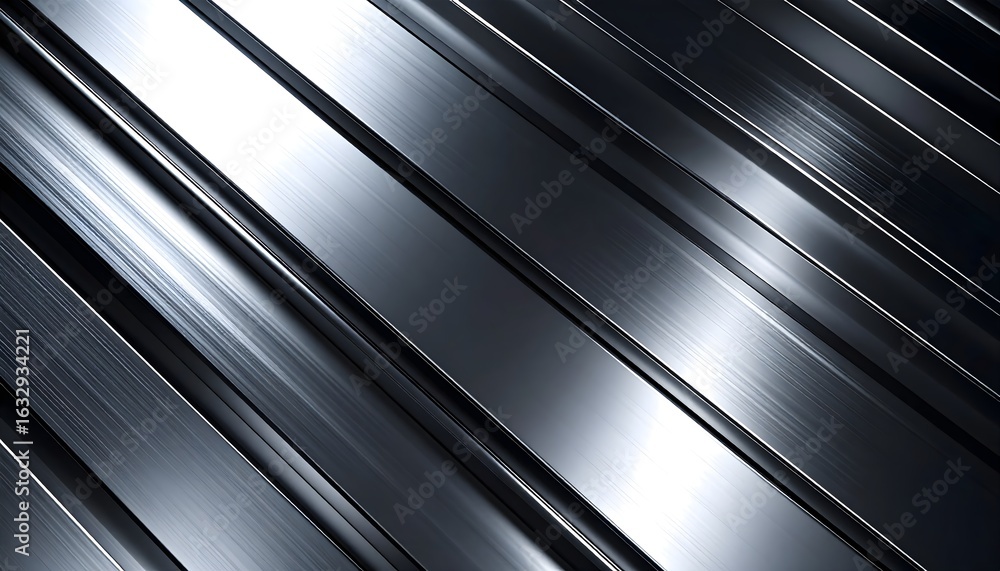 Obraz premium Abstract brushed chrome surface, metallic gradient texture