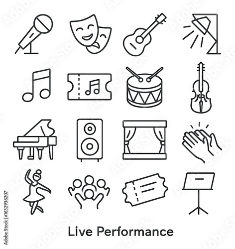 Icons of live performance: music, theater, dance, and more