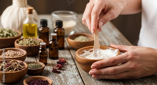 Aromatic spa treatment preparation with natural ingredients for healthy lifestyle