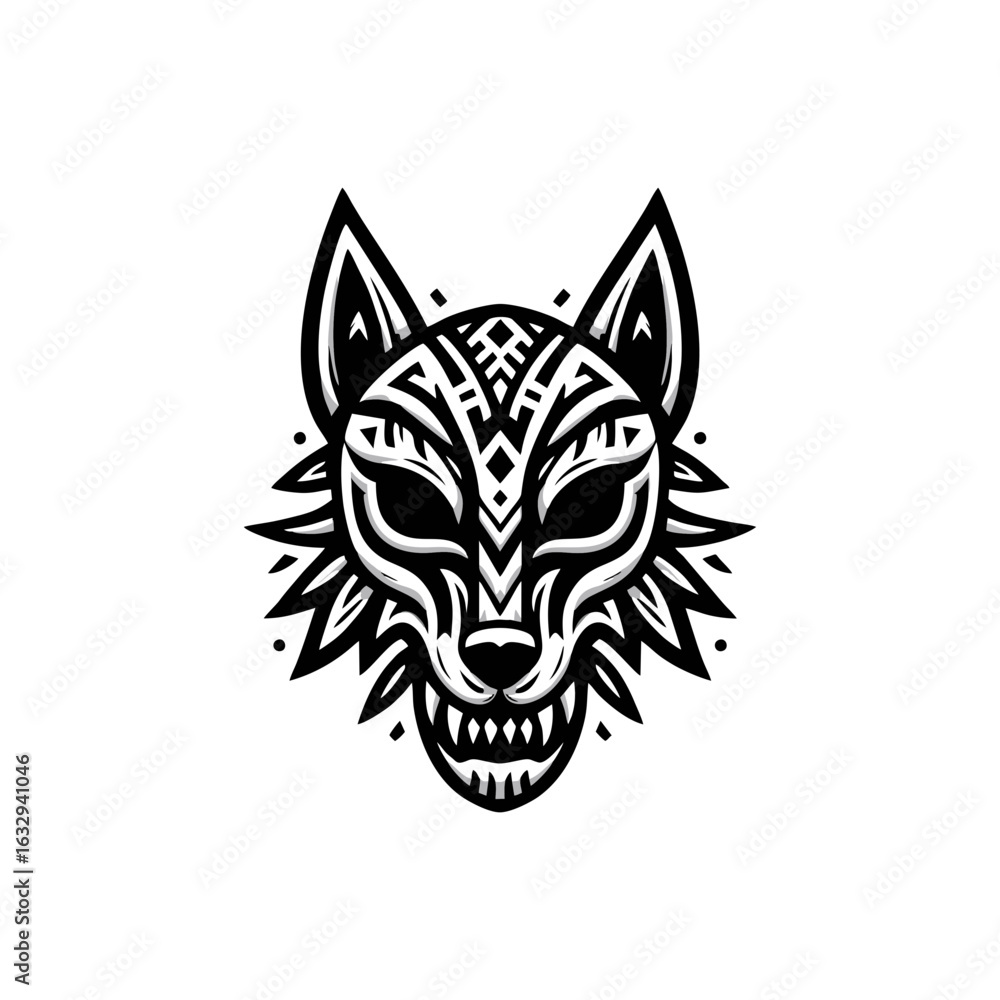 Obraz premium A tribal mask with wolf elements