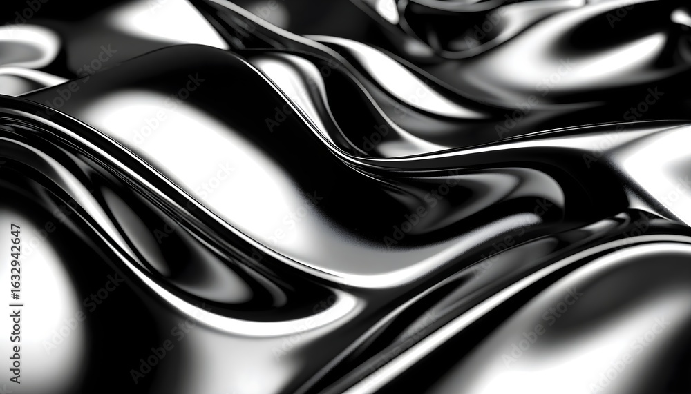 Obraz premium Metallic surface with soft fluid reflections