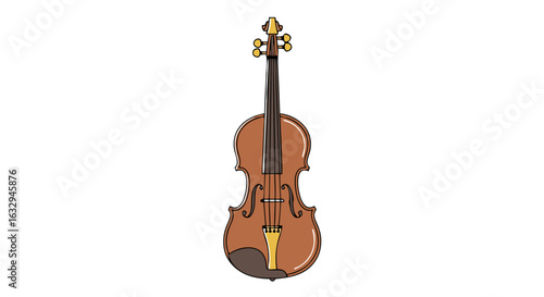 Illustrative depiction of a violin musical instrument with detailed structure, a symphony of artistic expression portrayed through lines and form