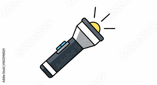Illuminating the Unknown: Cartoon Style Flashlight Vector Graphics Depicting Hope and Exploration