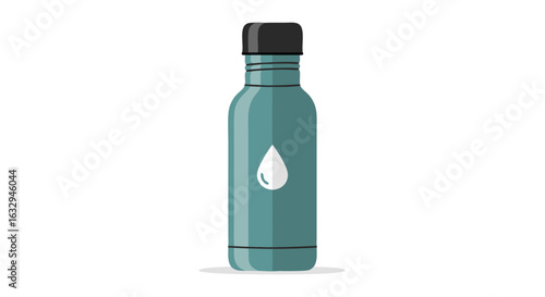 Hydration Station: Teal Water Bottle Symbolizing Cleanliness and Eco-Consciousness for Health and Wellness Campaigns