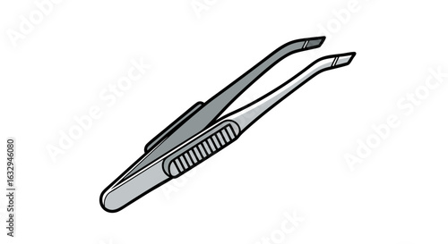 Detailed tweezers illustration highlighting precision and design aesthetic for personal grooming or medical usage