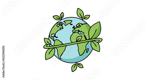 Earth Day Illustration: Promoting Sustainability and Eco-Friendly Practices around the world