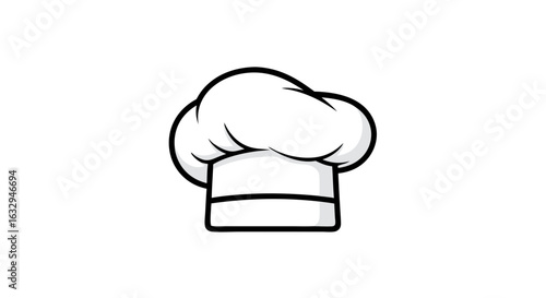 Cartoon chef's hat icon design, perfect for culinary projects, food related products and gastronomy industry applications