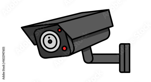 Stylized Surveillance Camera Illustration: Visual Safety and Security Depiction