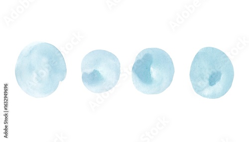 A set of light blue watercolor circles.