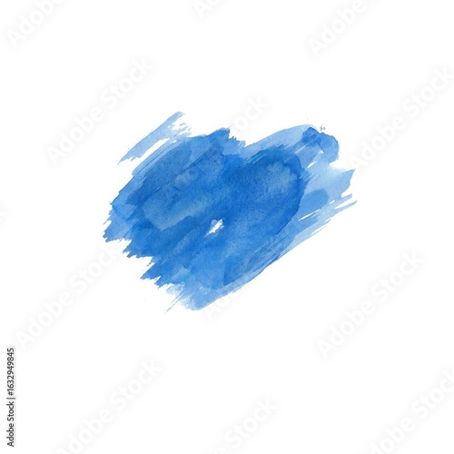 Blue watercolor abstract spot on a white background