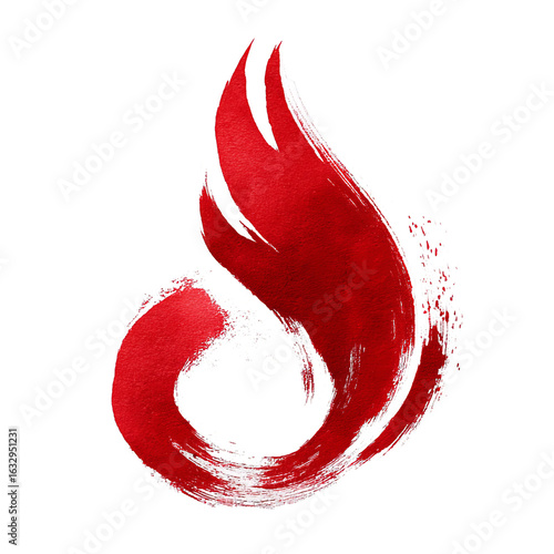 Wallpaper Mural An abstract red flame created with bold brush strokes, representing energy and warmth in a modern artistic design. Torontodigital.ca