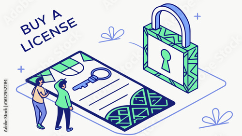 Buy software license online secure access key purchase digital rights management agreement legal permission