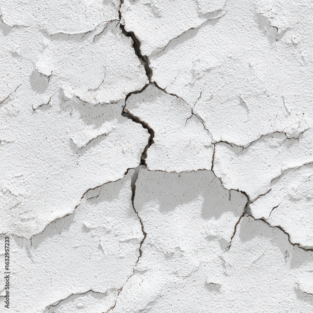 Obraz premium Cracked white painted wall texture