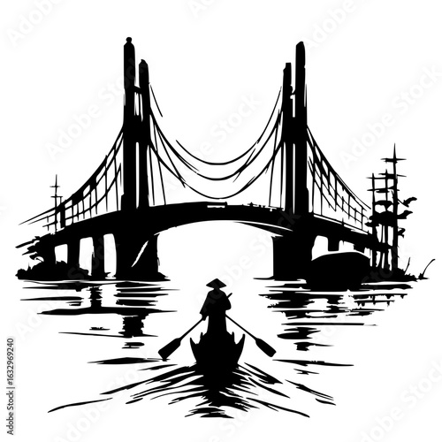 Silhouette of an ancient traveler