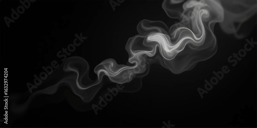 Abstract coloured smoke swirling on black background
