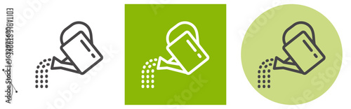 ジョウロ・水やり、ガーデニング、園芸｜ライン・アイコン [線の編集可能]