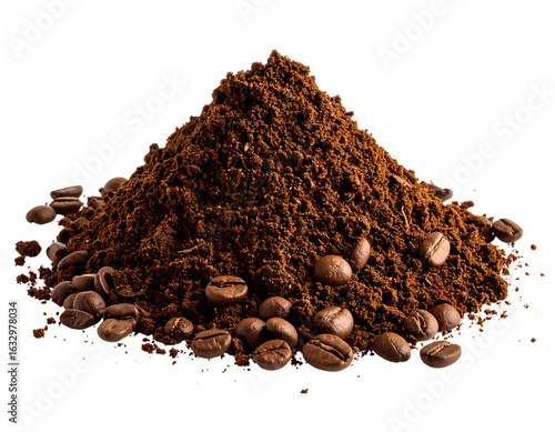 Wallpaper Mural Pile of ground coffee beans surrounded by whole coffee beans isolated on transparent background. Torontodigital.ca