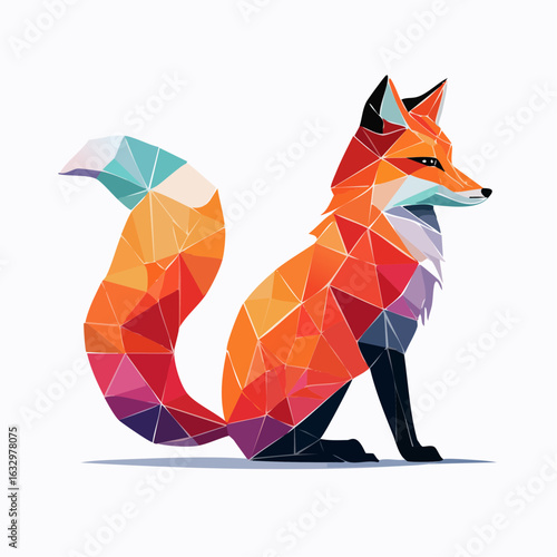 Polygonal Geometric Fox Illustration