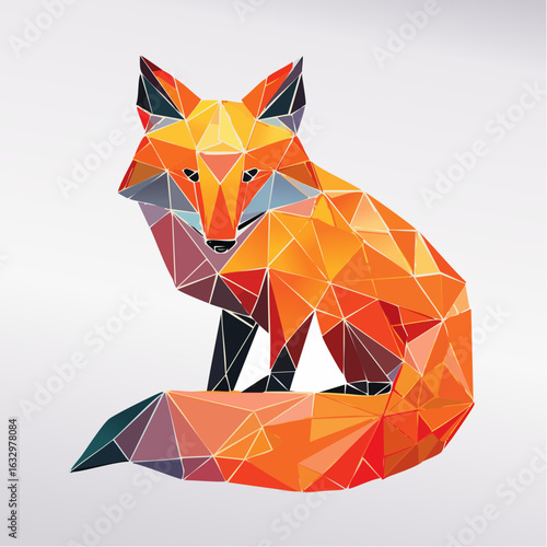 Polygonal Geometric Fox Illustration