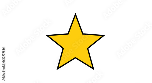 Vibrant five-pointed star illustration radiating joy and positivity against a clean, minimalist backdrop ideal for diverse creative projects