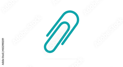 Vibrant turquoise paperclip icon against clean white backdrop conveys seamless integration 78 characters