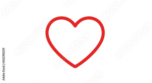 Free Download Scarlet Contour of Adoration: A Pure Minimalist Rendition of a Heart Symbol in Vivid Red Against a Pristine White Backdrop - GFXLoad