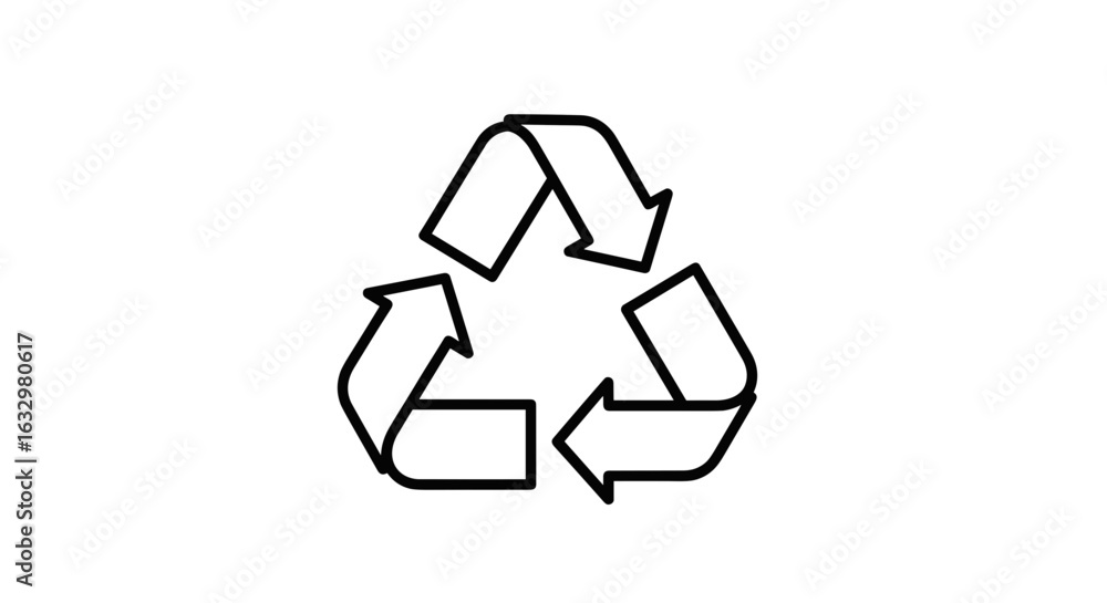 Obraz premium Simple recycling symbol conveys environmental awareness and responsibility message powerfully.