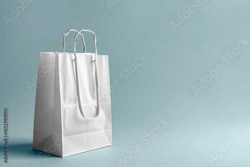 Premium Quality Visual of White Shopping Paper Bag Isolated on Background