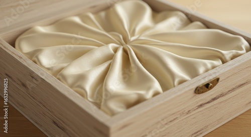 Cream Silk-lined Wooden Box