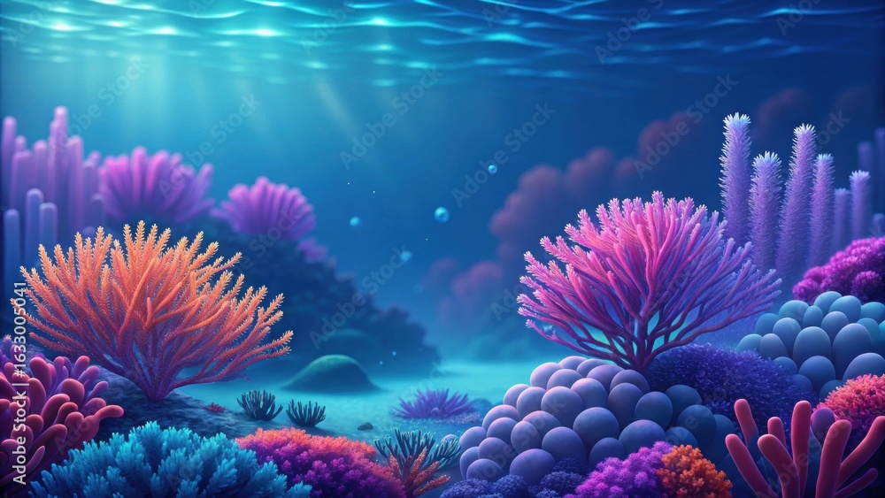 Fototapeta premium Dive into a stunning underwater world filled with vibrant coral reefs and serene turquoise water