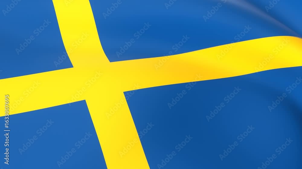 Sweden Flag Looping Animation Background