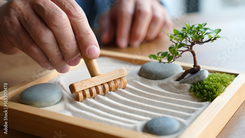 Mindful Activity in Japanese Style Mini Zen Garden