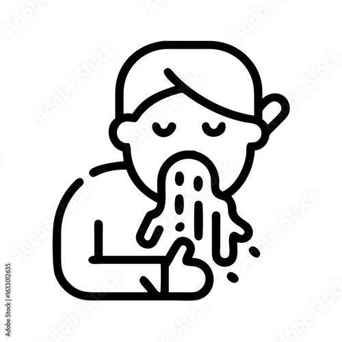 vomiting line icon