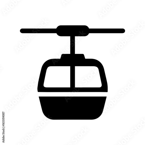 Cable car icon with transparent background for mountain transport and tourism concept
