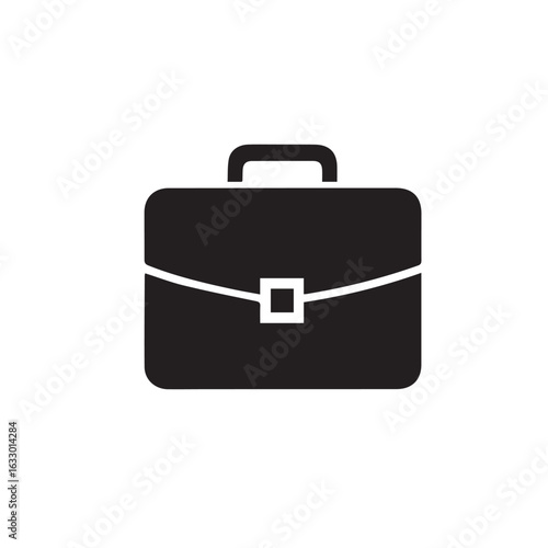 Simple briefcase icon. A black silhouette symbol representing business, work, portfolio, and career.