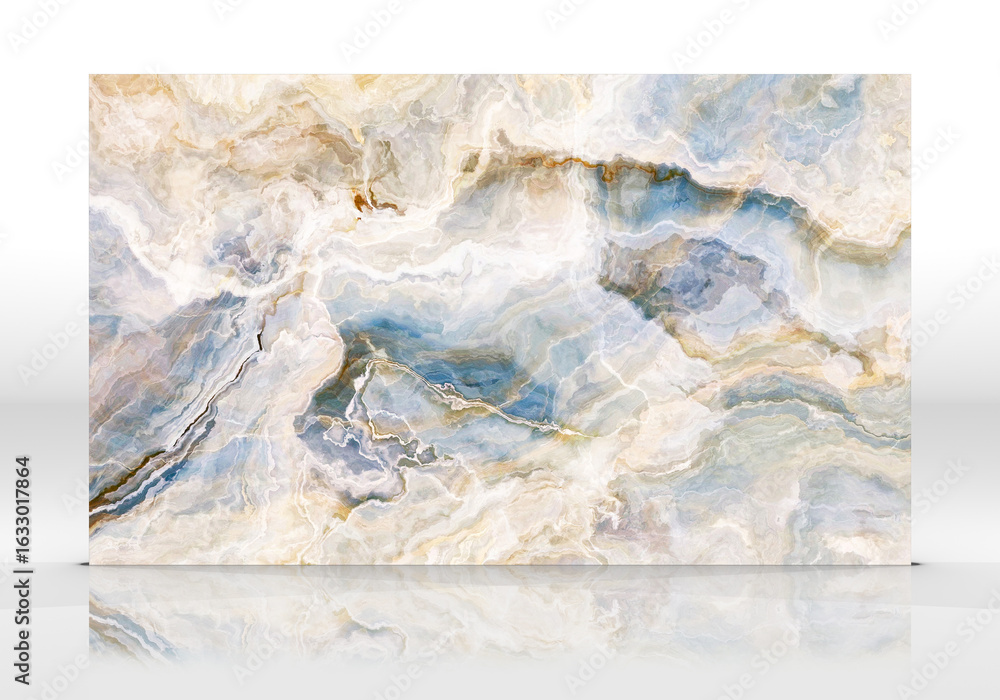Fototapeta premium Beige and blue Onyx marble tile texture