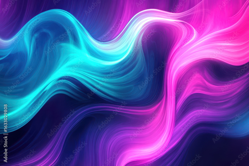 Naklejka premium Abstract swirling nebula of vibrant cyan and magenta hues in the background