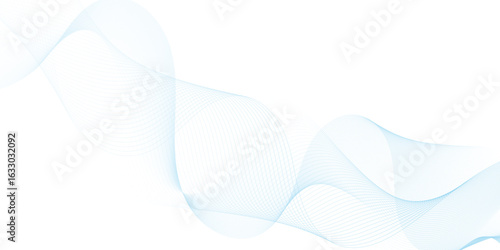 Abstract blue wavy lines Digital frequency track equalizer background. Curved wave smooth stripe seamless pattern. Wave lines created using blend tool. graphic design template banner business wave.