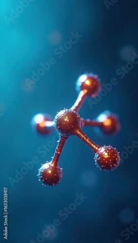 Detailed close-up of a molecular structure.