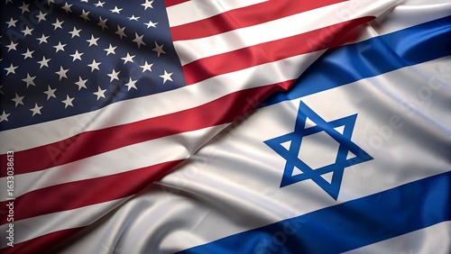 American and israeli flags intertwined isolated on transparent background