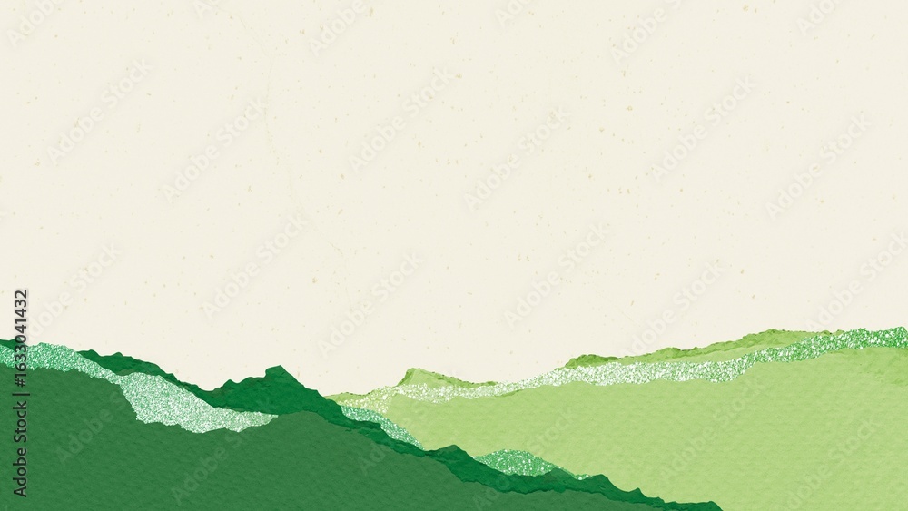 Fototapeta premium Green aesthetic border desktop wallpaper, glitter paper texture background