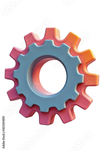 Colorful gear graphic design.