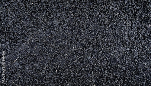 Closeup Texture of Fresh Asphalt Pavement Detailed Dark Road Surface Abstract Background.