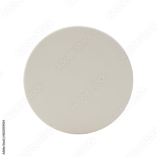 Blank, round, light gray plate.