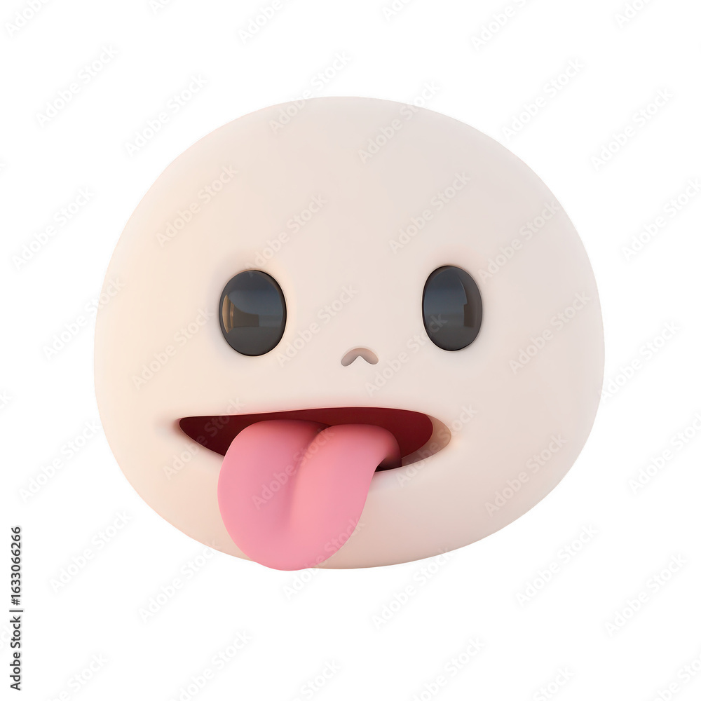 Fototapeta premium Cartoon character with a sticking out tongue.