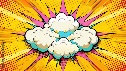 Pop Art Comic Explosion Clouds – Cartoon Blast Burst Effects