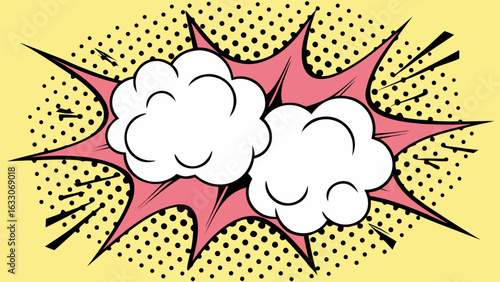 Pop Art Comic Explosion Clouds – Cartoon Blast Burst Effects