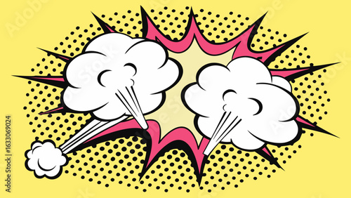 Pop Art Comic Explosion Clouds – Cartoon Blast Burst Effects