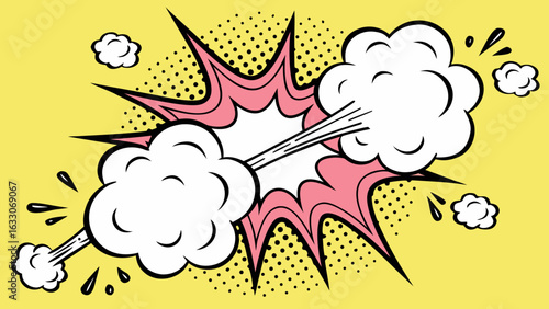 Pop Art Comic Explosion Clouds – Cartoon Blast Burst Effects